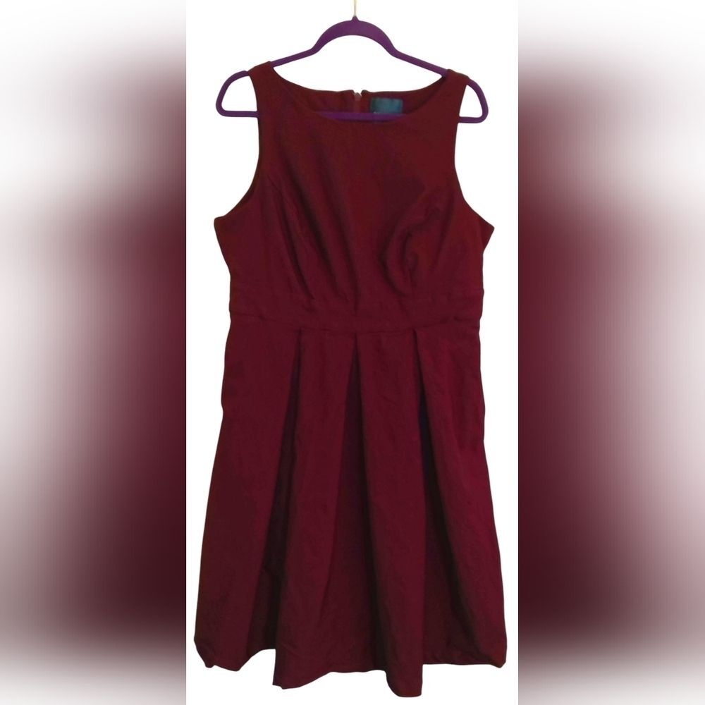 ModCloth Burgundy Fit-and-Flare Mini Dress